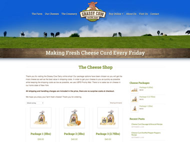 Grassy Cow Dairy Website Cheese Shop Page