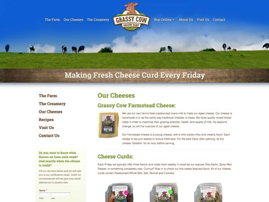 Grassy Cow Dairy Website Our Cheese Page